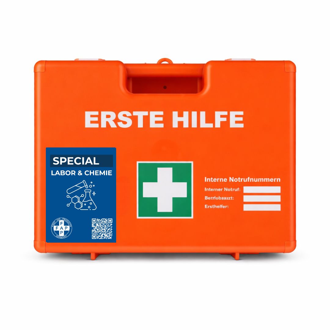 FAP First Aid Products Erste-Hilfe-Koffer Labor & Chemie DIN 13157 - orange 1 St