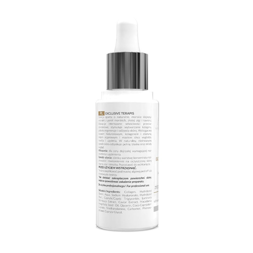 Rückseite der weißen Flasche. Textliche Produktinformationen und Inhaltsstoffe. Kleingedruckter Text.