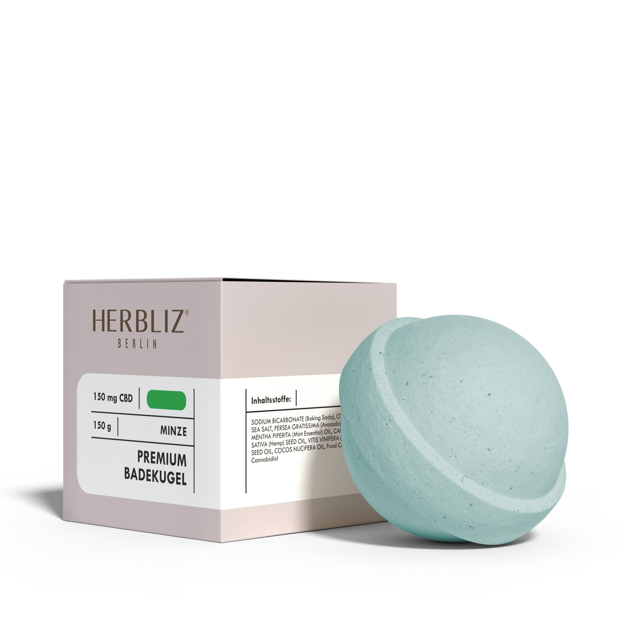 Herbliz Minze CBD Badekugel