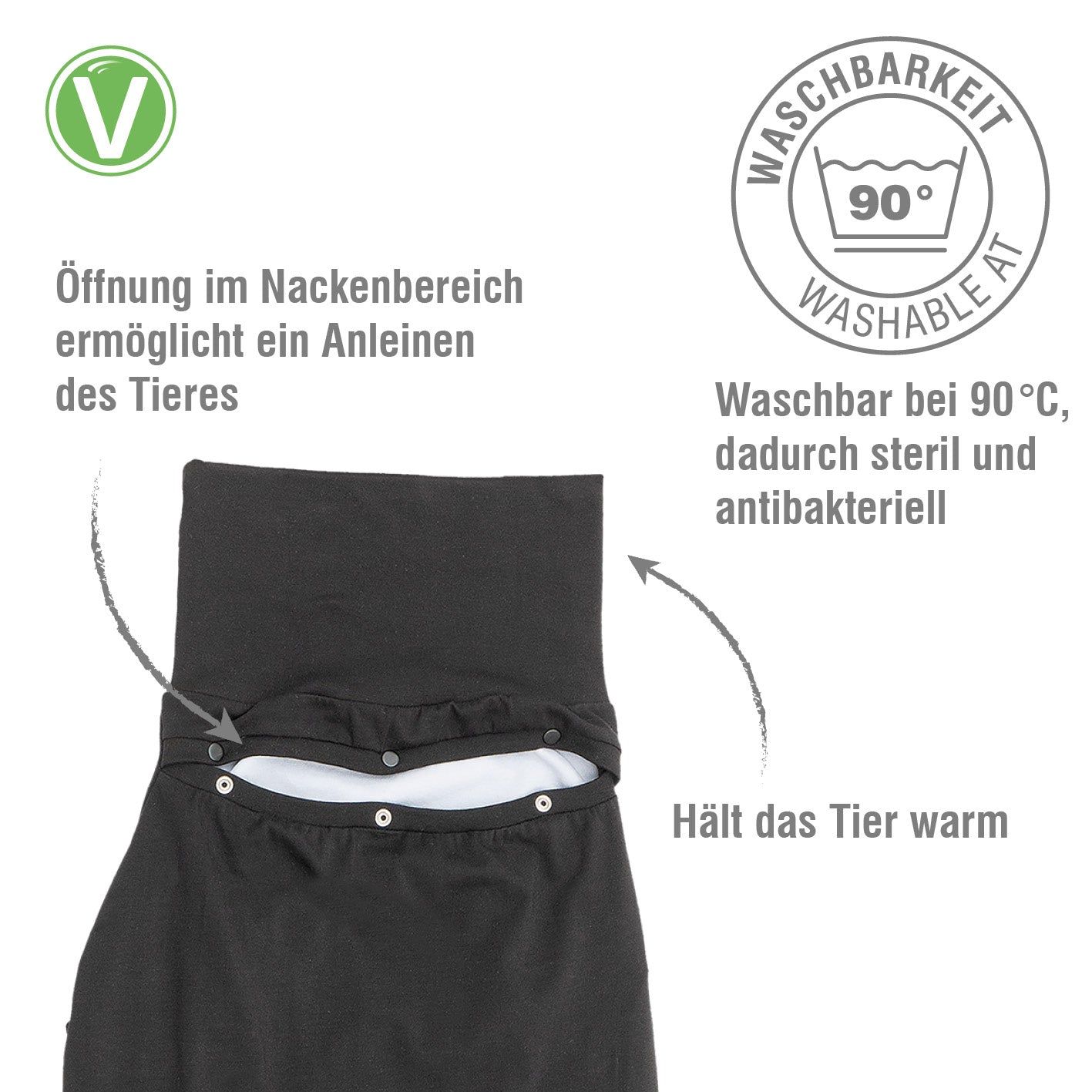 Vetlando Post-Op Body Schwarz