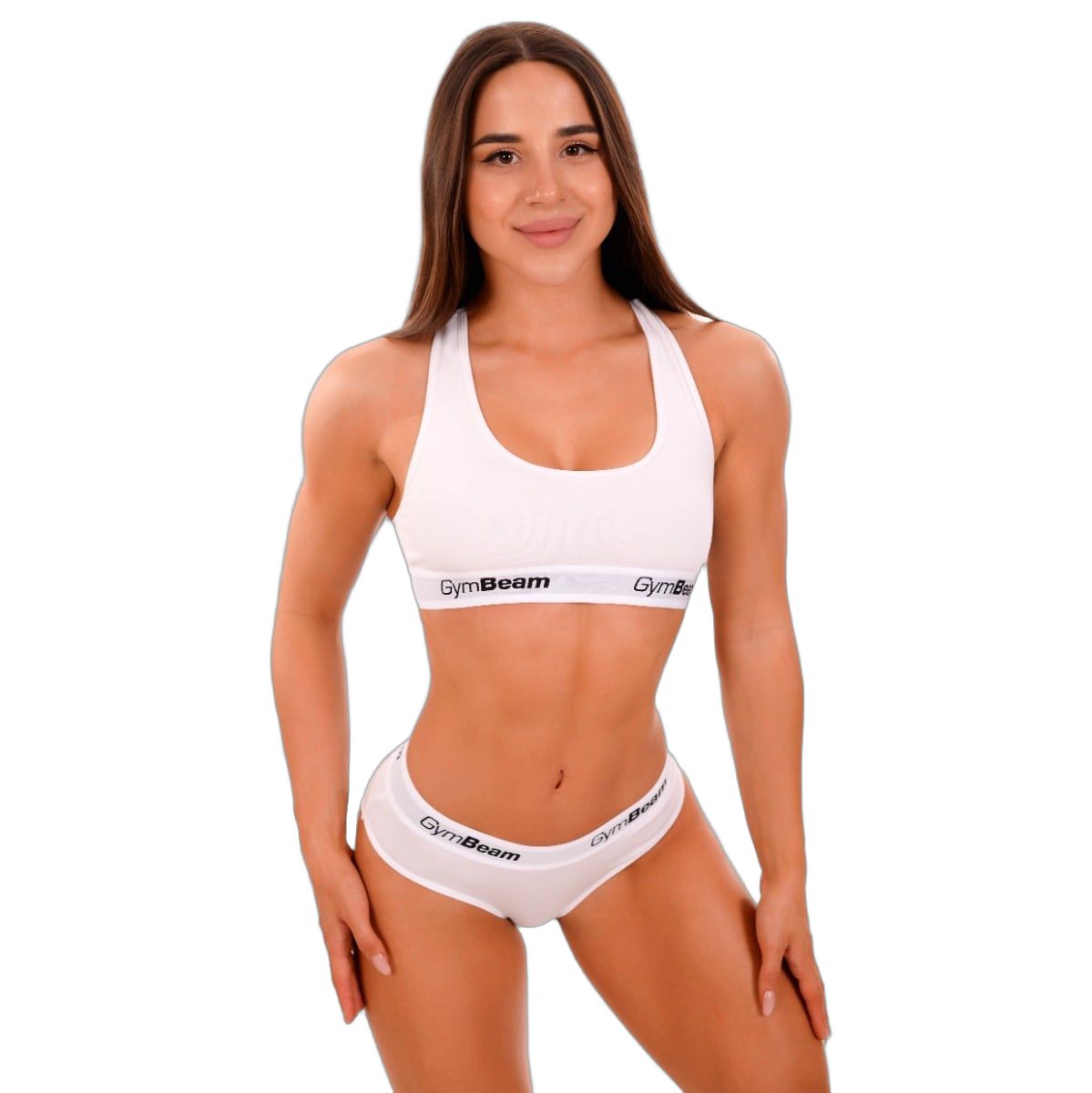 GymBeam Slips Damen 3er-Pack im klassischen Schnitt aus Baumwolle-Elastan in Weiß