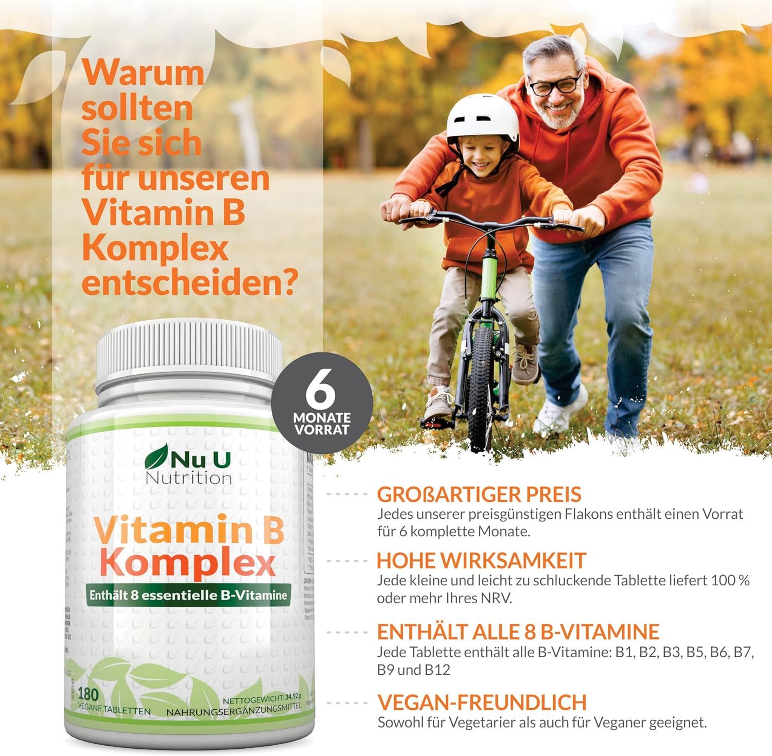 Nu U Nutrition Vitamin B Komplex Hochdosiert