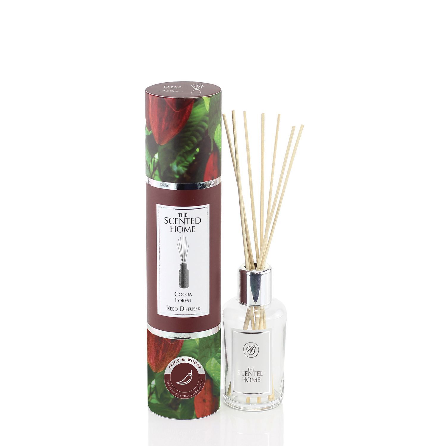 The Scented Home Raumduft Cocoa Forest Duftdiffuser mit Rattanstäbchen 150 ml