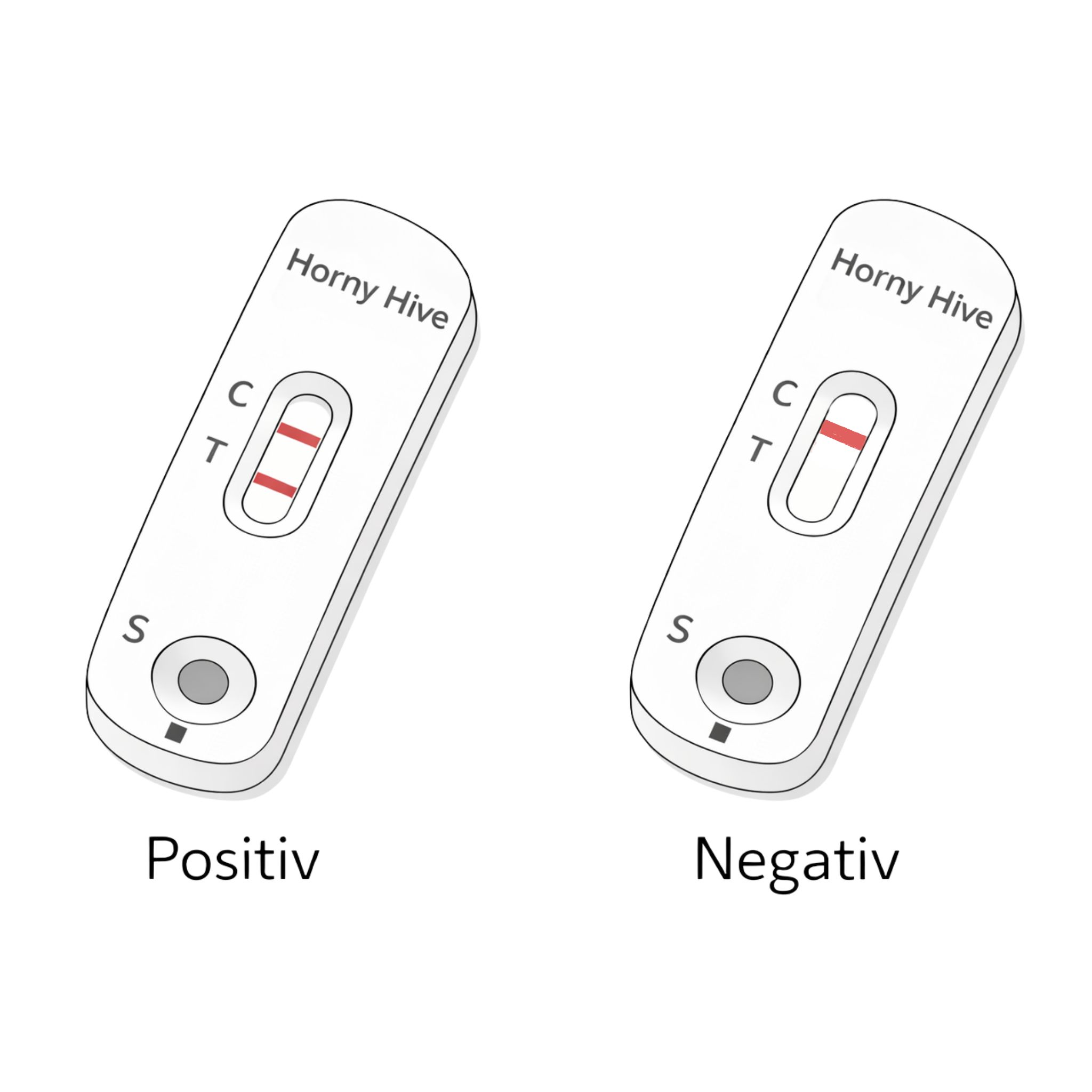 Verschiedene Horny Hive Schnelltest-Verpackungen. Enthält Tests für verschiedene Infektionen.