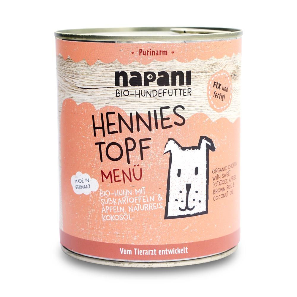 napani Bio Menü für Hunde Hennies Topf 400 g Dose