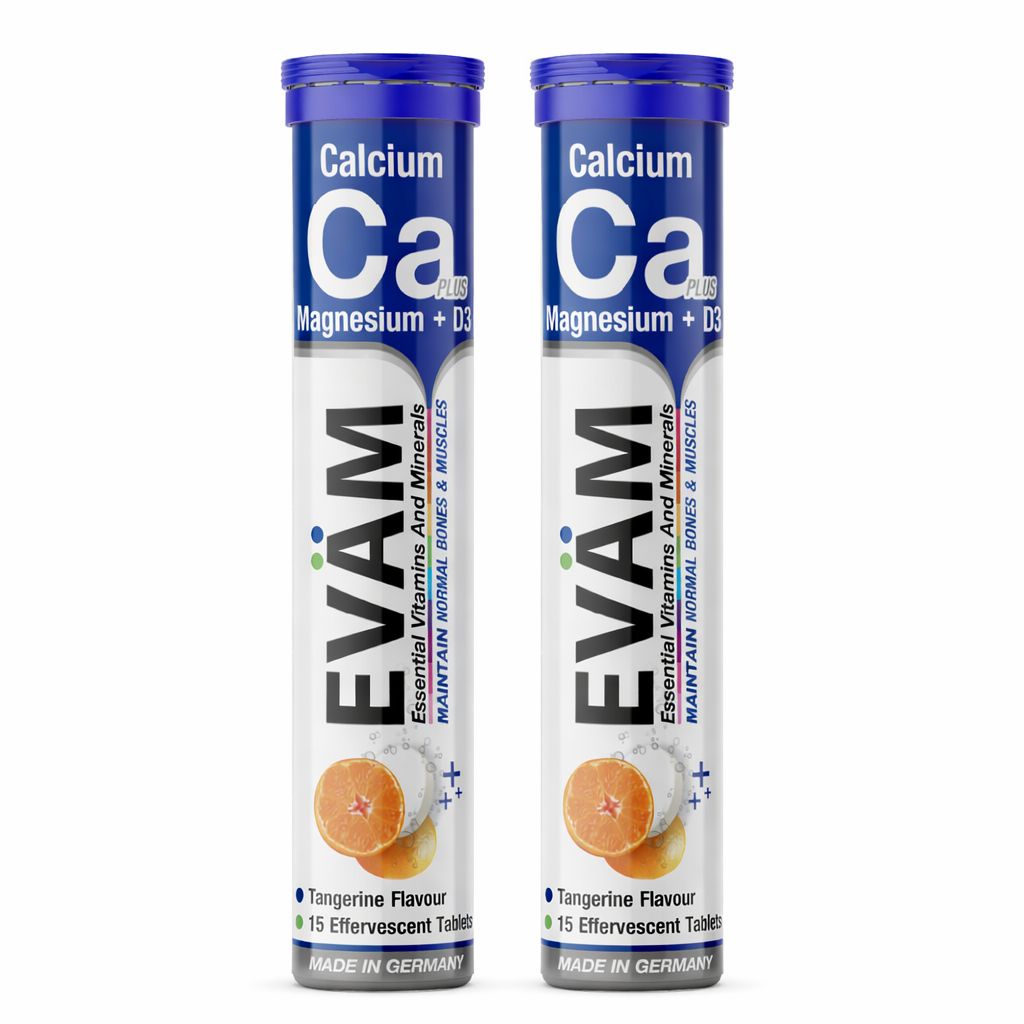 Eväm Calcium + Magnesium D3 Brausetabletten - 2er Pack 30 St