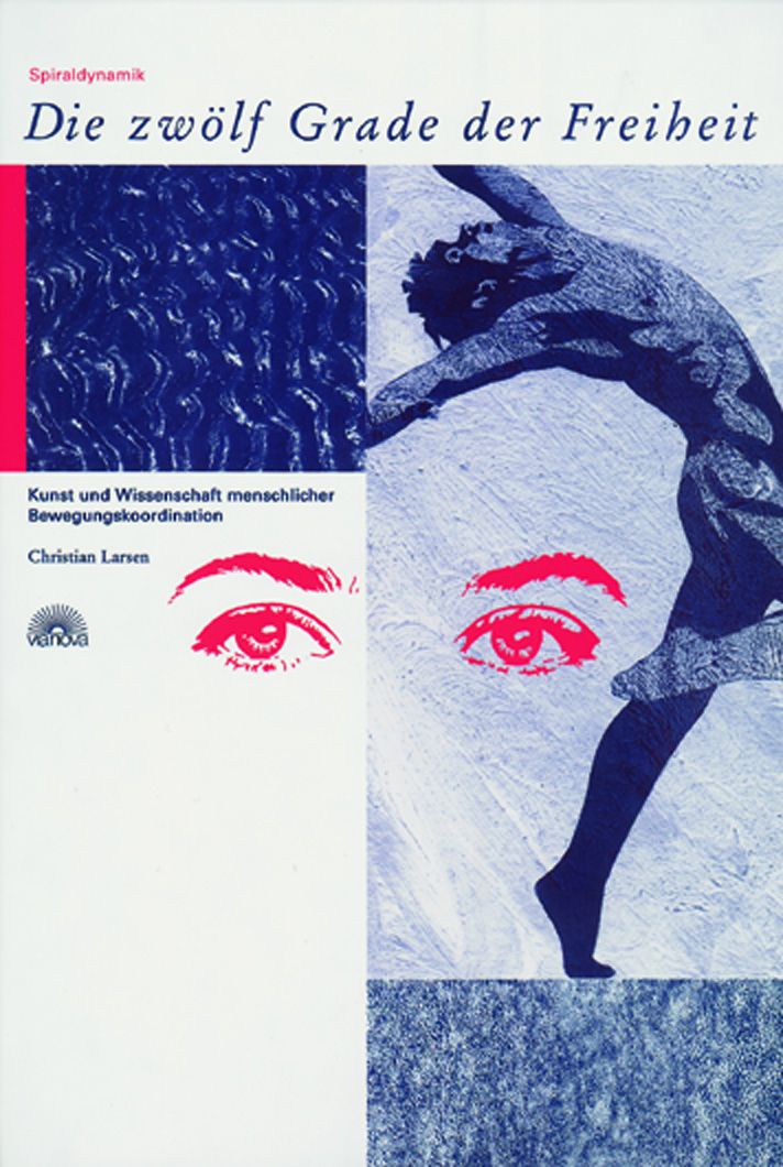 Buchcover: "Die zwölf Grade der Freiheit". Titel in blauer Schrift, Abbildung einer Figur. Autor: Christian Larsen. Verlag: vanova.