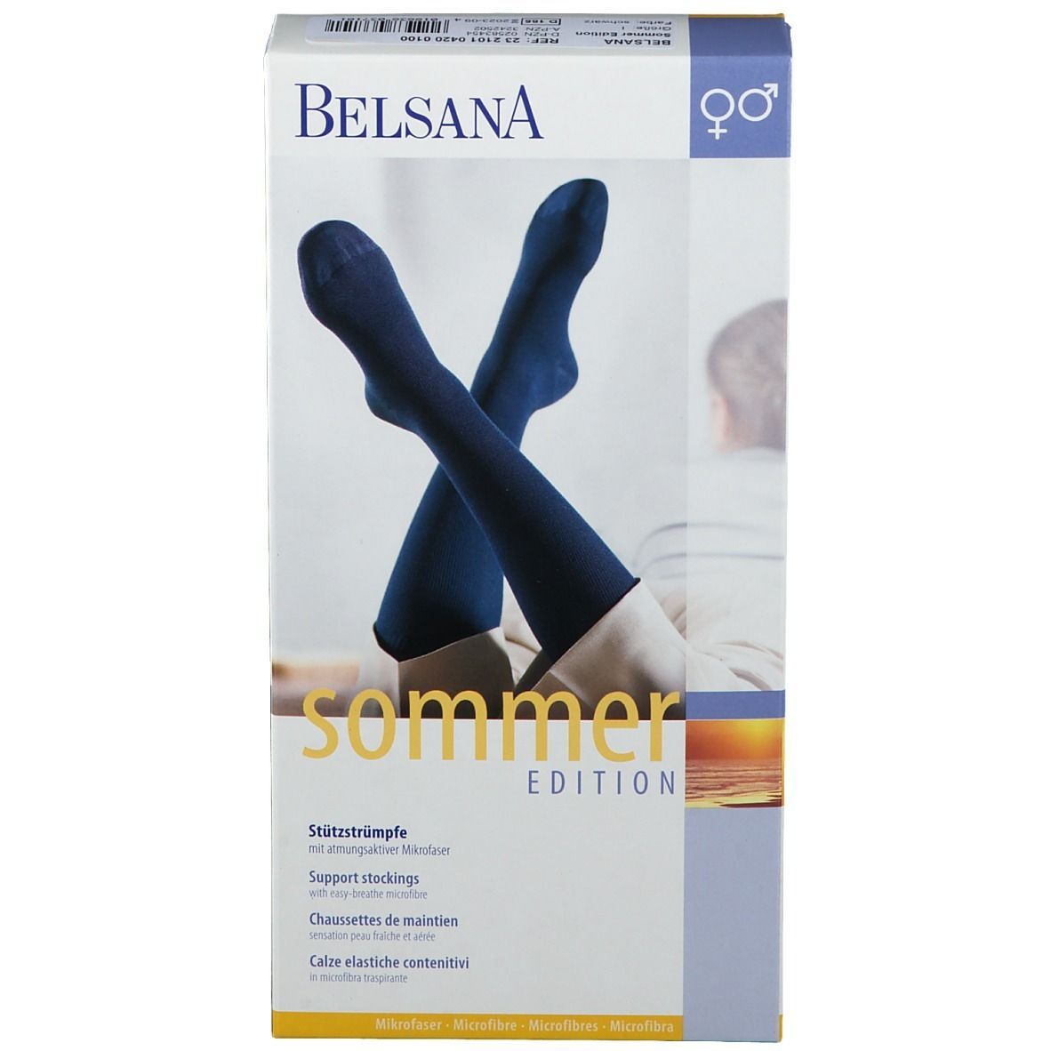 BELSANA Sommer Edt. Stützkniestrumpf Gr. 36-38 Farbe schwarz