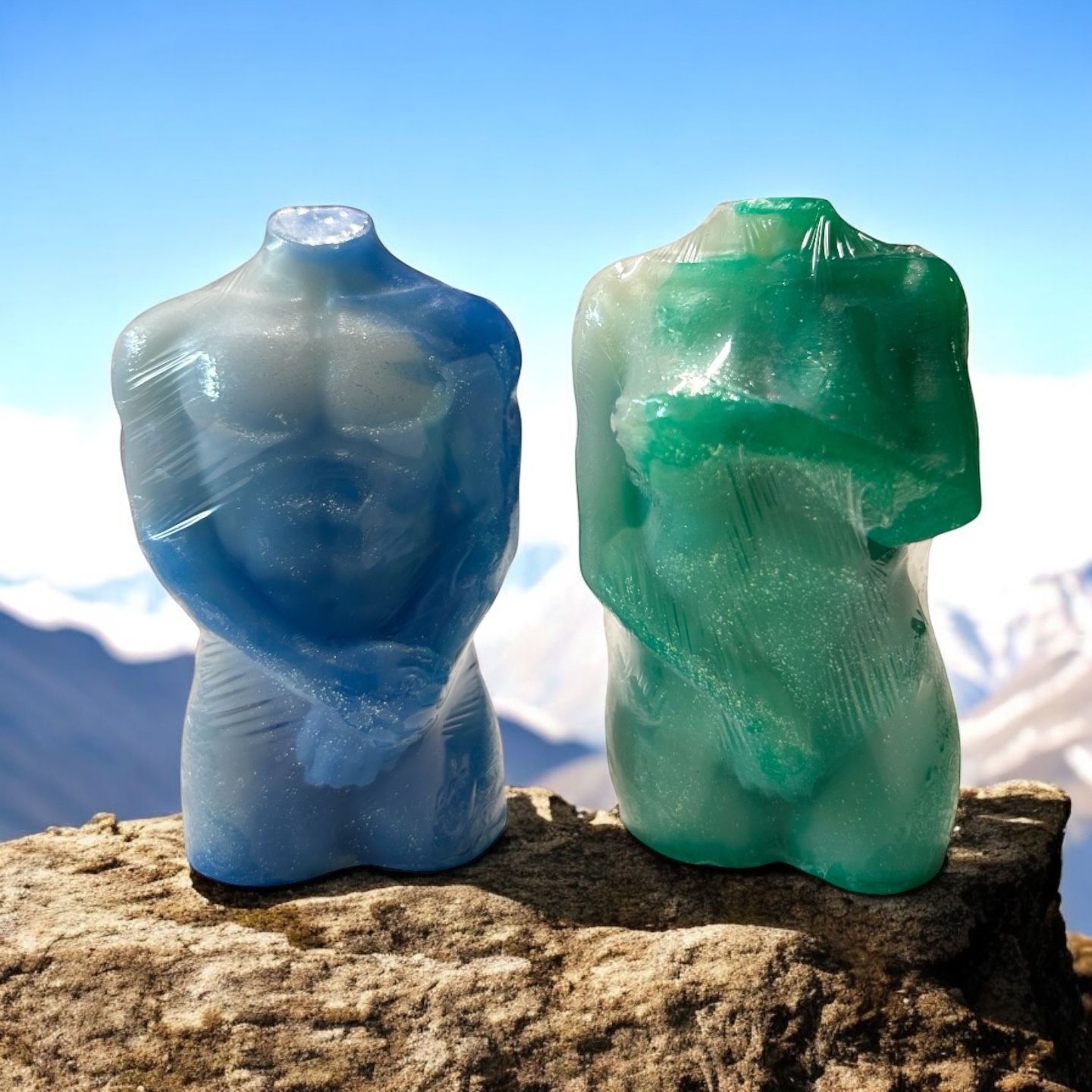 Nesbel handgemachte Glycerin Seife Torso Mann und Frau farblich sortiert 170 g