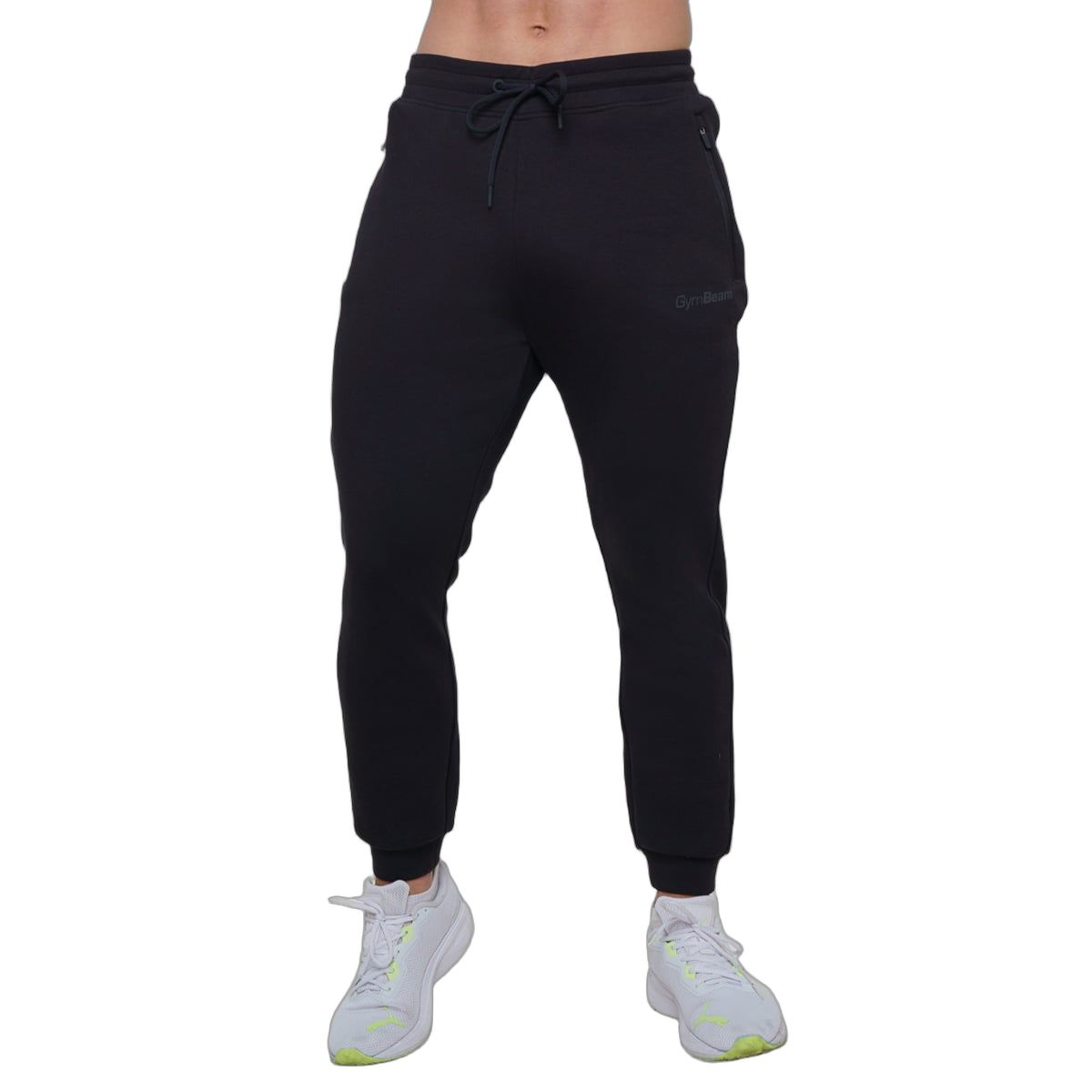 GymBeam Jogginghose Herren slim mit Kordelzug und Reißverschlusstaschen Onyx 1 St