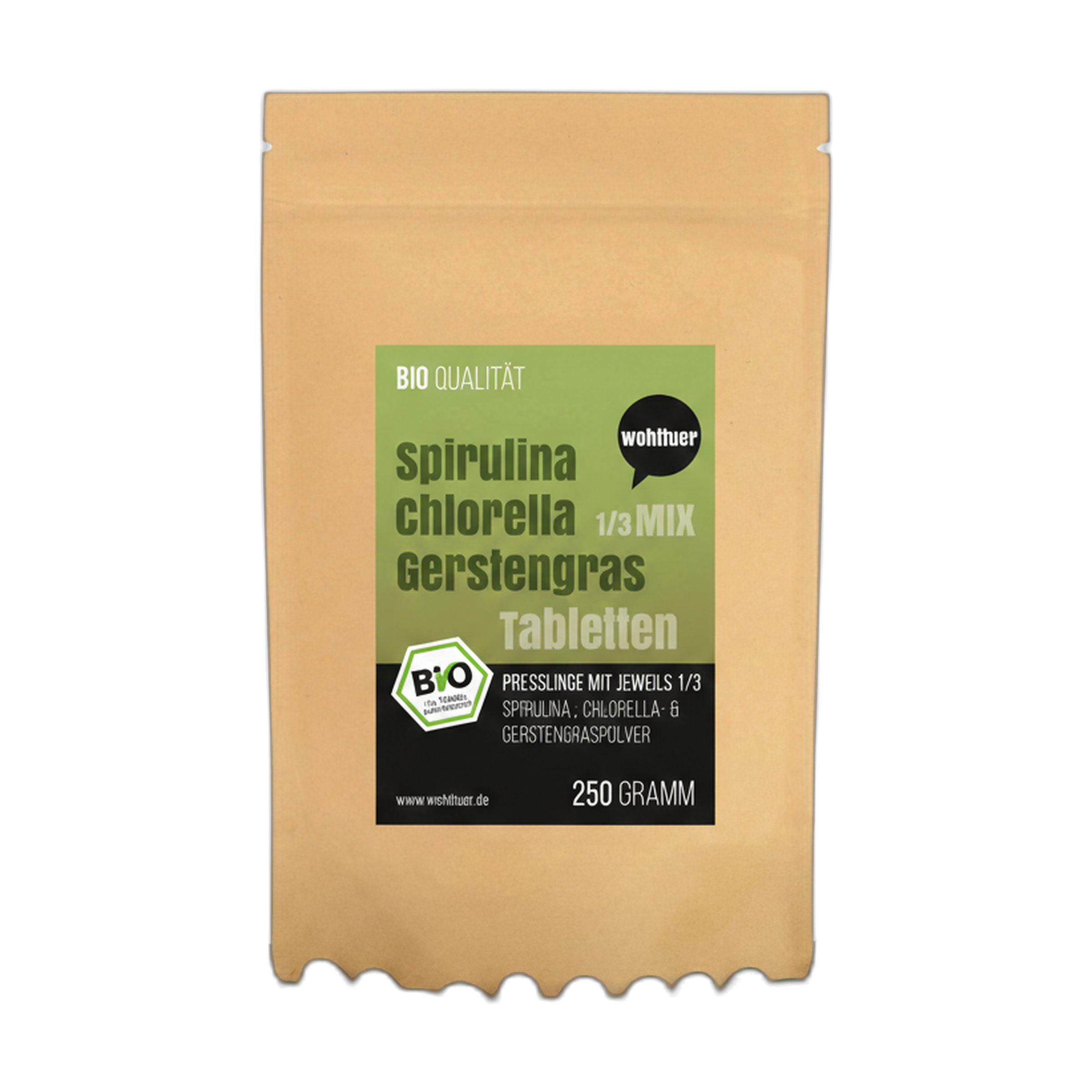 Wohltuer Spirulina Chlorella Gerstengras Mischung 250 g Pulver