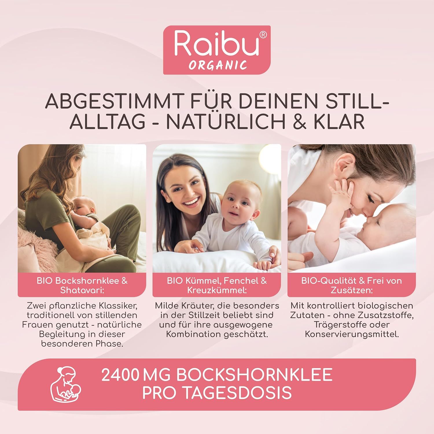 BIO Bockshornklee Kapseln - Naturstill Komplex für stillende Mütter - RAIBU