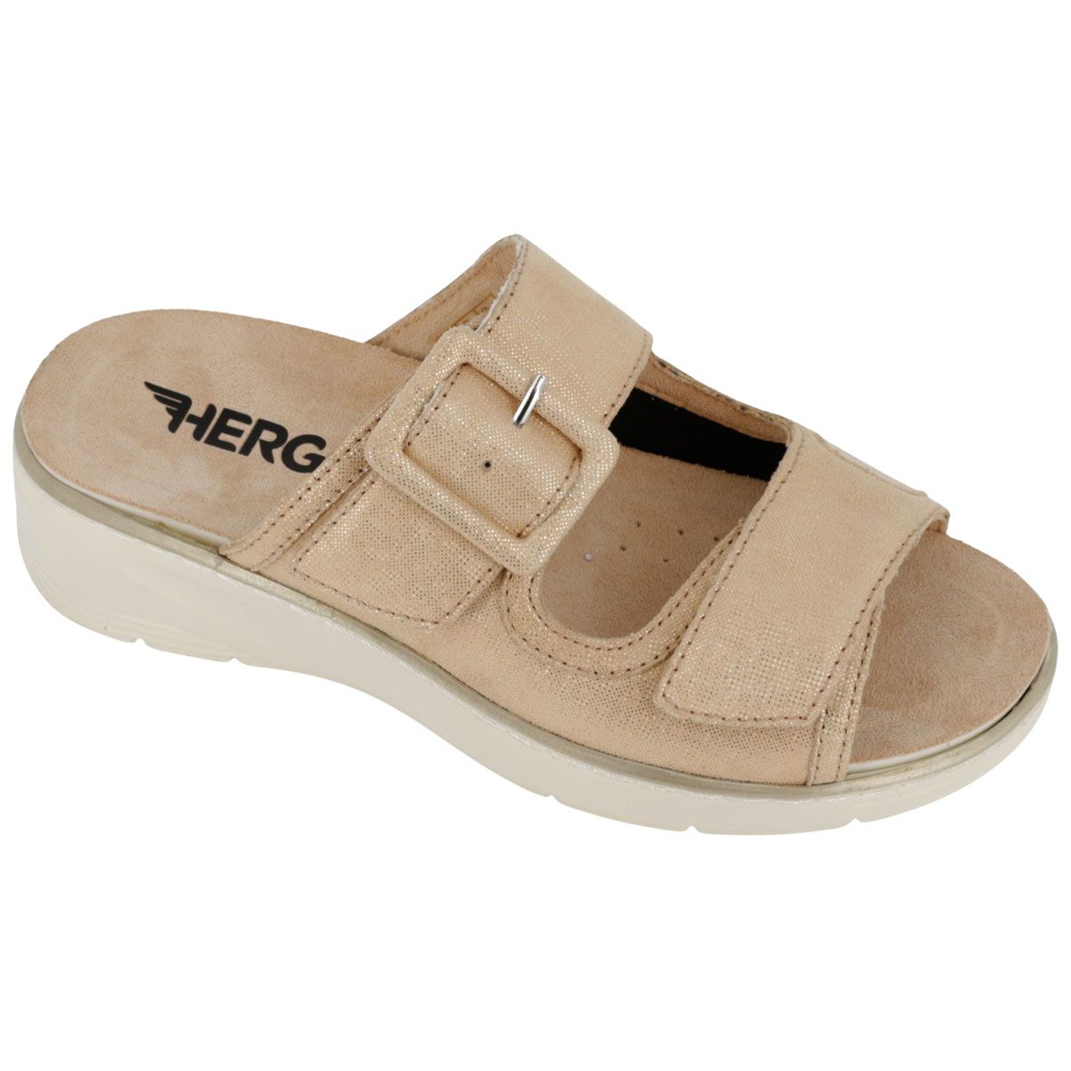 Hergos H5800 - Sabot in pelle e tessuto elasticizzato con plantare estraibile