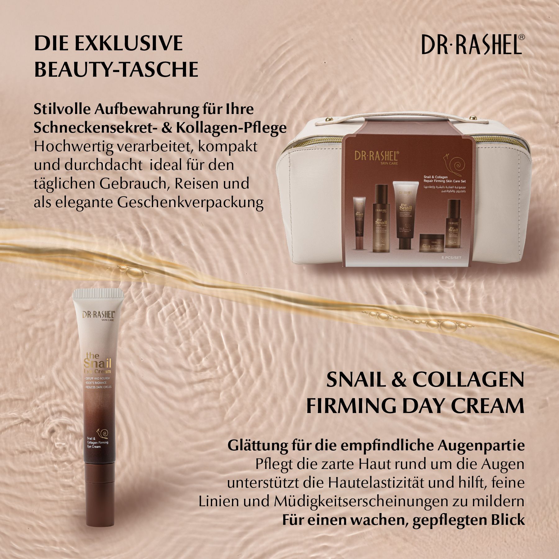 DR RASHEL Gesichtspflege-Set Kollagen Snail Mucin  Augenserum Cream Cleanser Toner