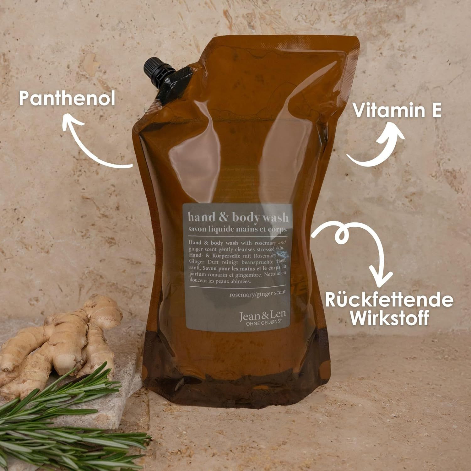 Jean & Len Hand & Body Wash Rosemary und Ginger