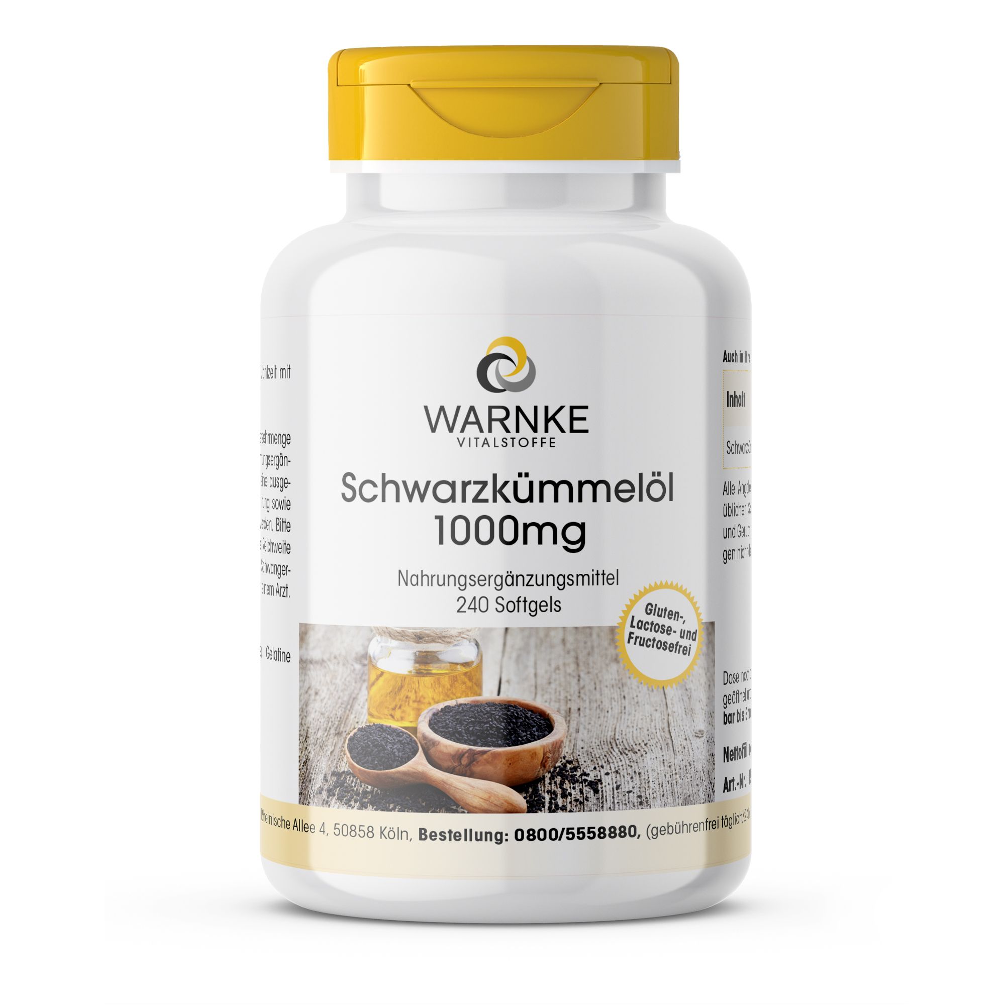 Warnke Vitalstoffe | Schwarzkümmelöl 1000mg 240 St