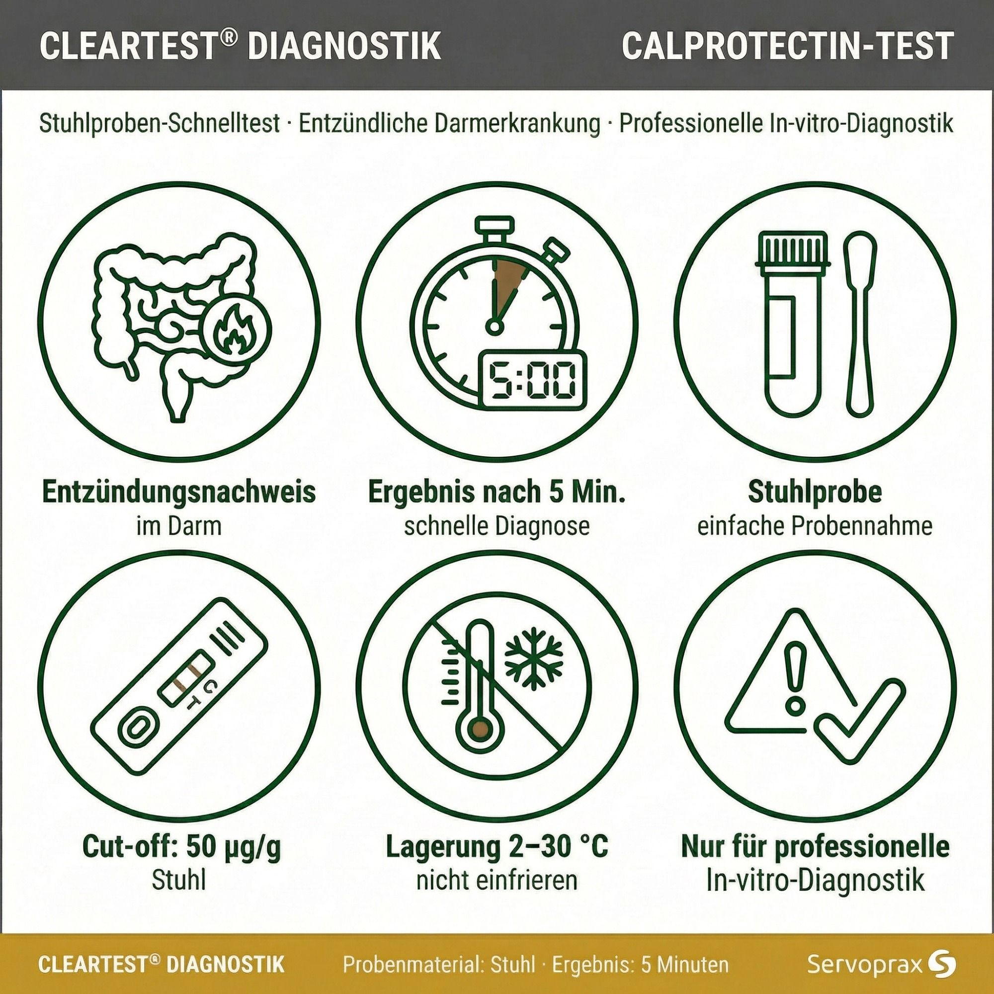 CLEARTEST Calprotectin, Stuhlproben-Schnelltest