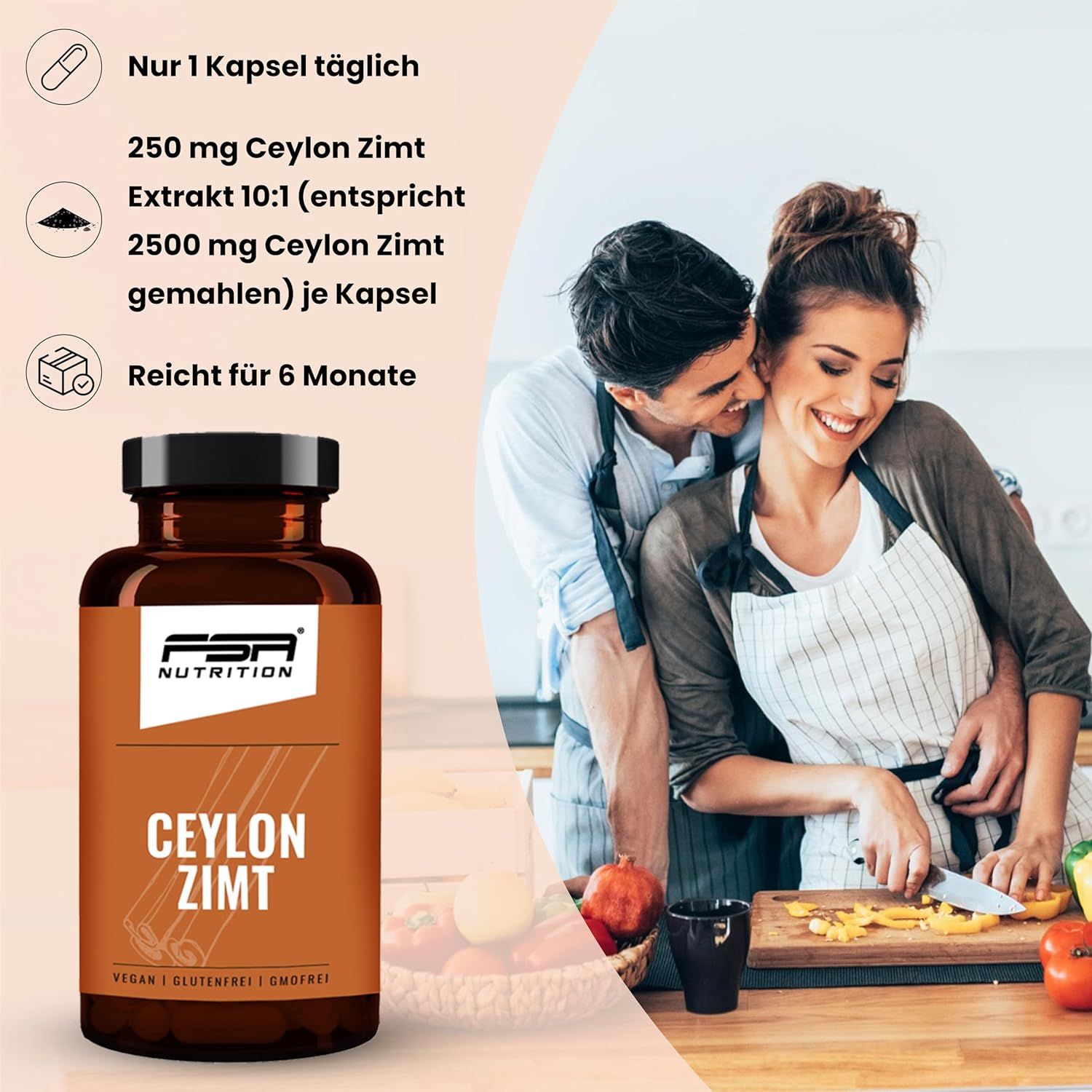 FSA NUTRITION Ceylon Zimt Extrakt 180 Kapseln im Glas
