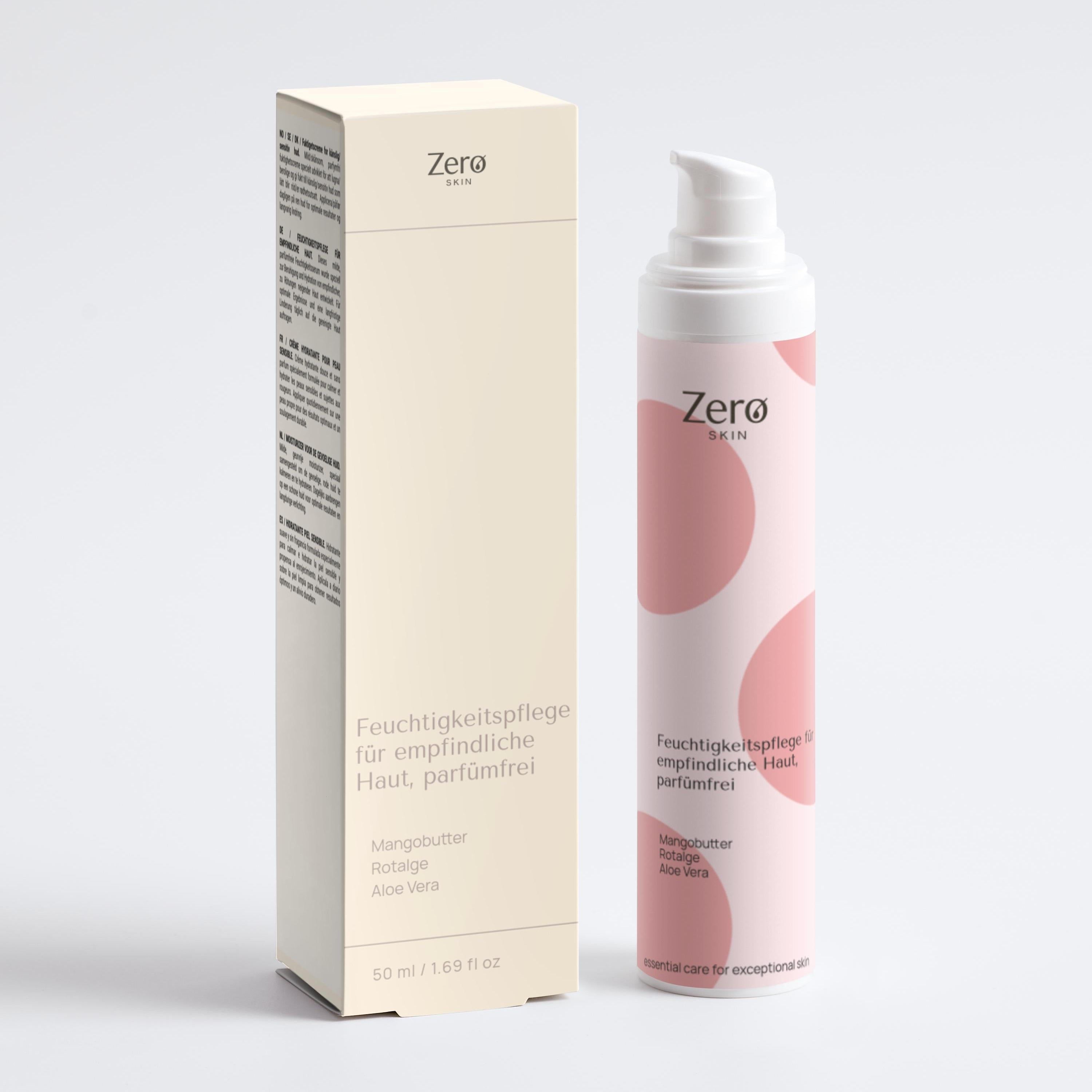 Zero Skin Feuchtigkeitspflege für empfindliche Haut, parfümfrei, für trockene und sensible Haut