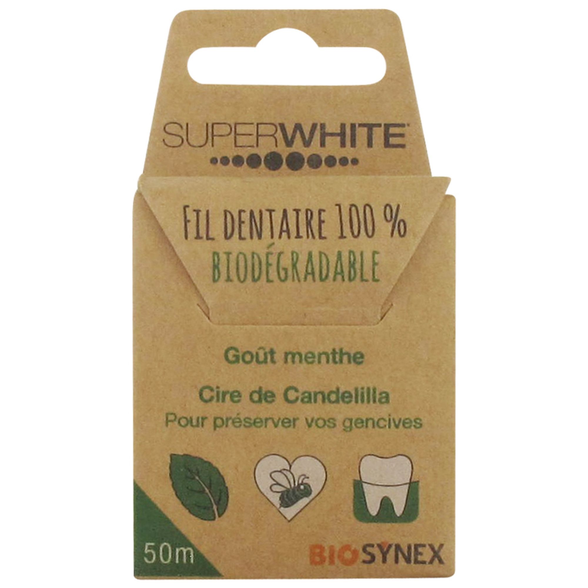 Superwhite Biologisch abbaubarer Dentalfaden 50 m 5x2x9 cm