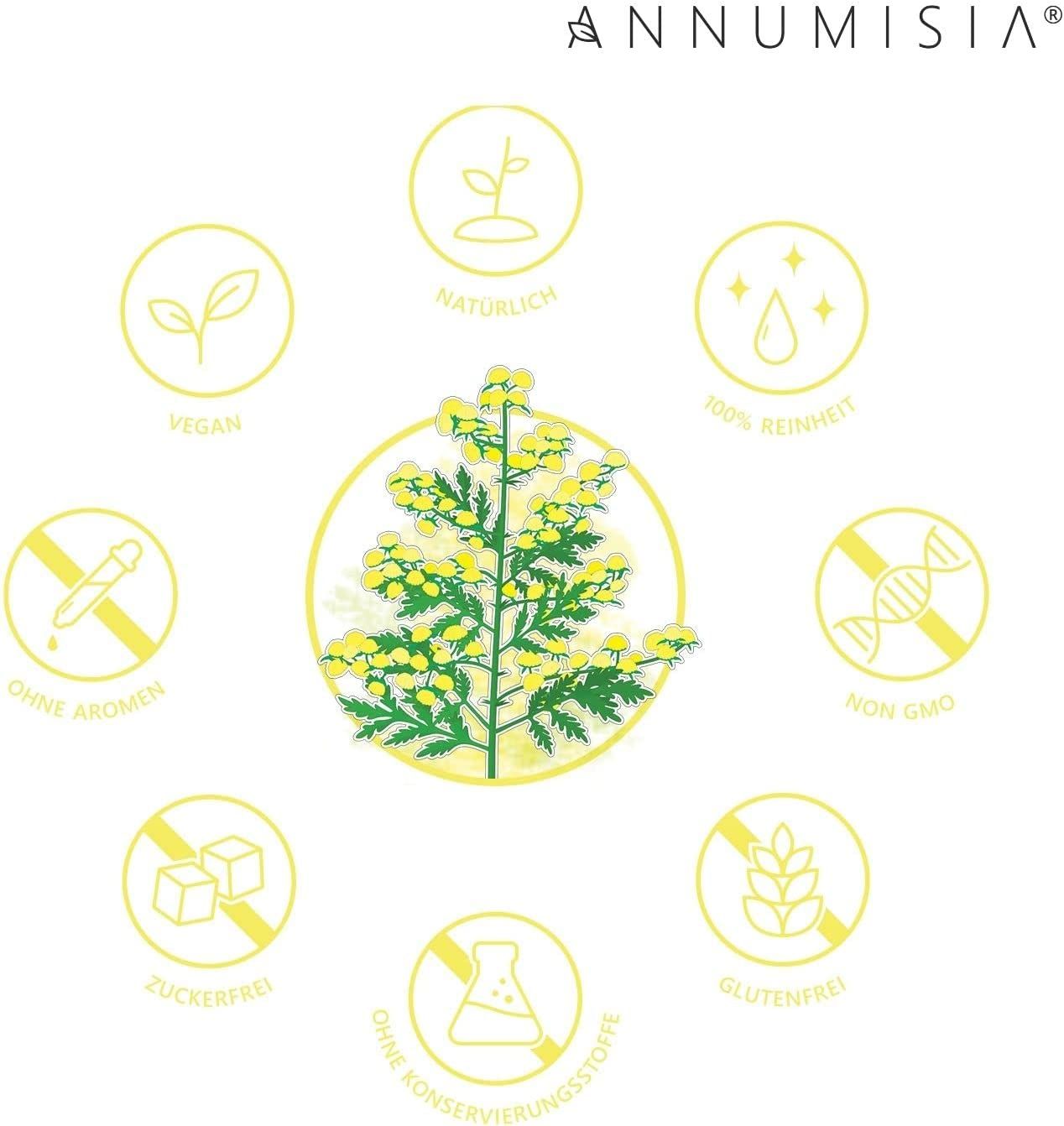 Gelbe Infografik mit Symbolen: vegan, natürlich, 100% Reinheit, ohne Aromen, Non-GMO, zuckerfrei, ohne Konservierungsstoffe, glutenfrei.