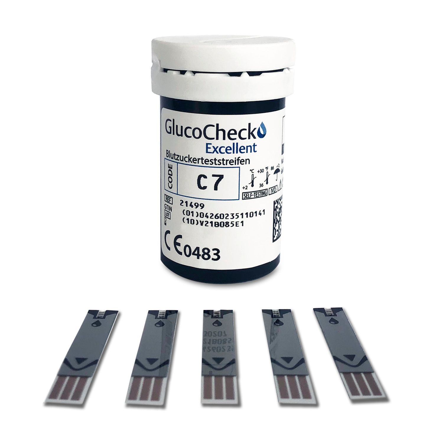 GlucoCheck Excellent Blutzuckerteststreifen, 200 Stück