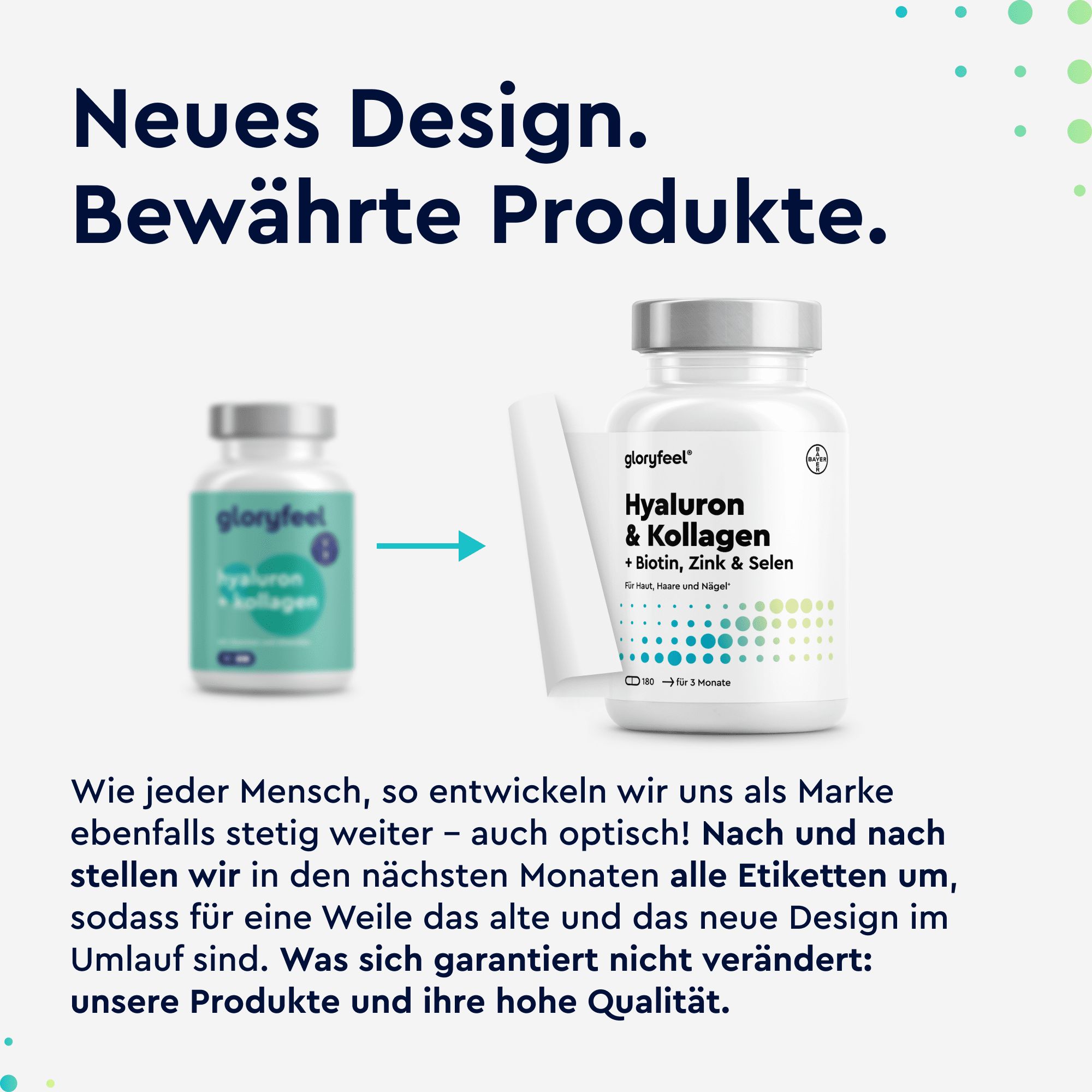 gloryfeel Hyaluronsäure + Kollagen 180 Kapseln - mit Biotin, Vitamin C, Zink, Selen & Silizium