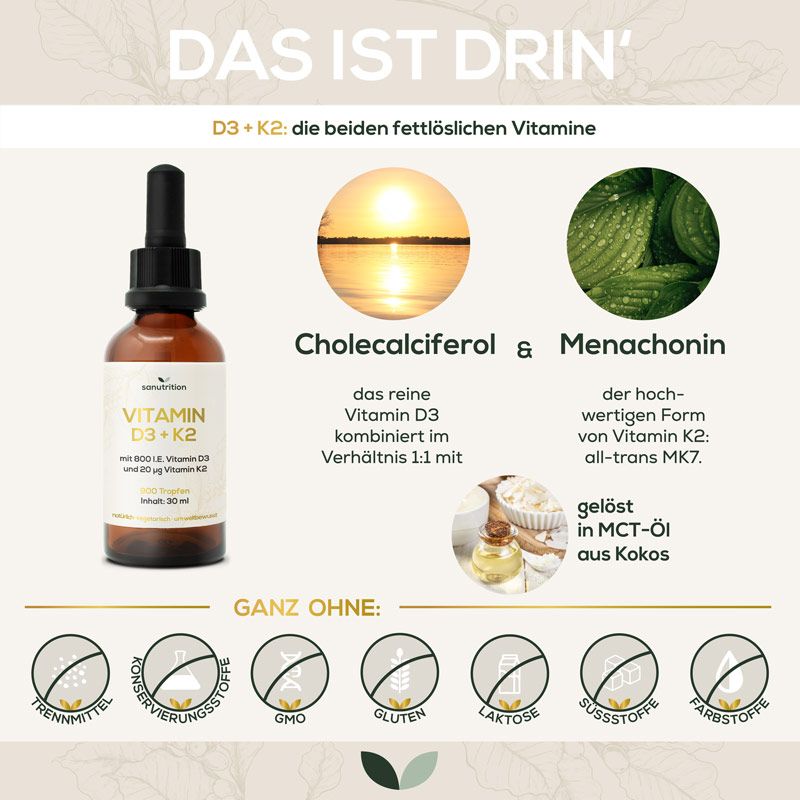 Sanutrition® - Vitamin D3 + K2 Tropfen
