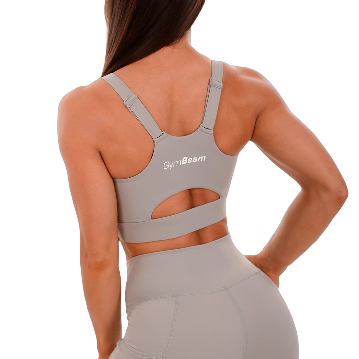GymBeam Sport-BH Damen Cut-Out mit verstellbaren Trägern in Grau