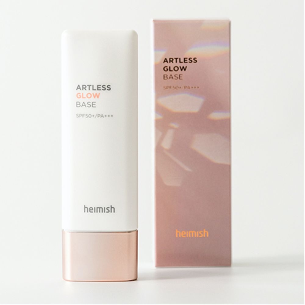 Heimish Artless Glow Base SPF50+ neben seiner Verpackung.