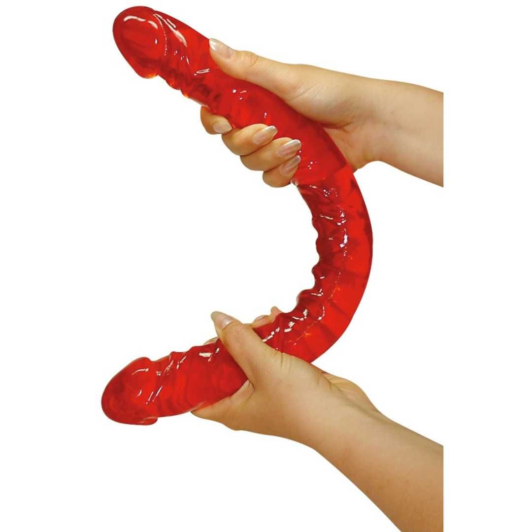 Langer Doppeldildo, gebogen