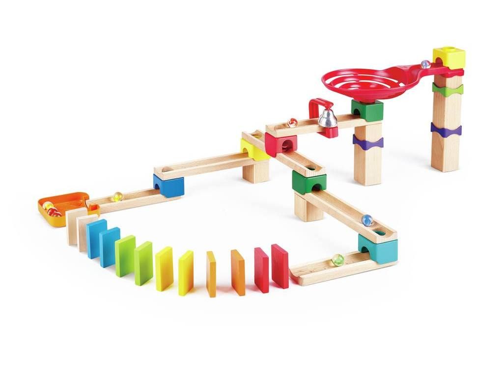 Hape Zweispurige Murmelbahn mit Domino