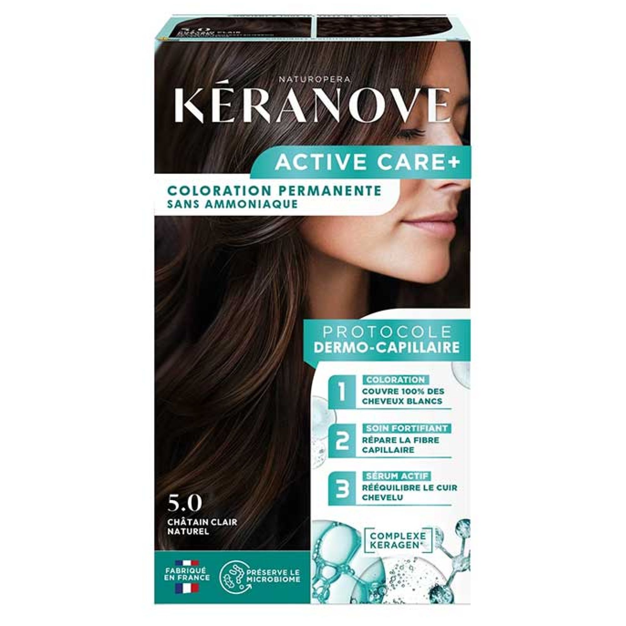 Kéranove Active Care+ Permanente Coloration (Haarfärbung : Kastanienbraun) 9,2x4,8x16,2 cm