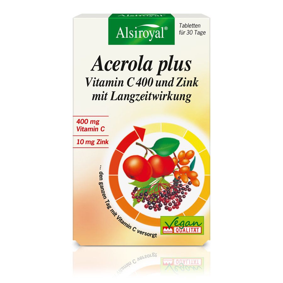 Alsiroyal Acerola plus Vitamin C 400 mit Langzeitwirkung, 30 St.