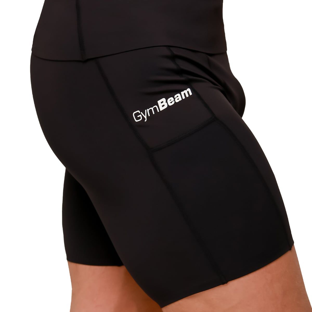 GymBeam Shorts Herren Slim mit Taschen Black Mid Kompression