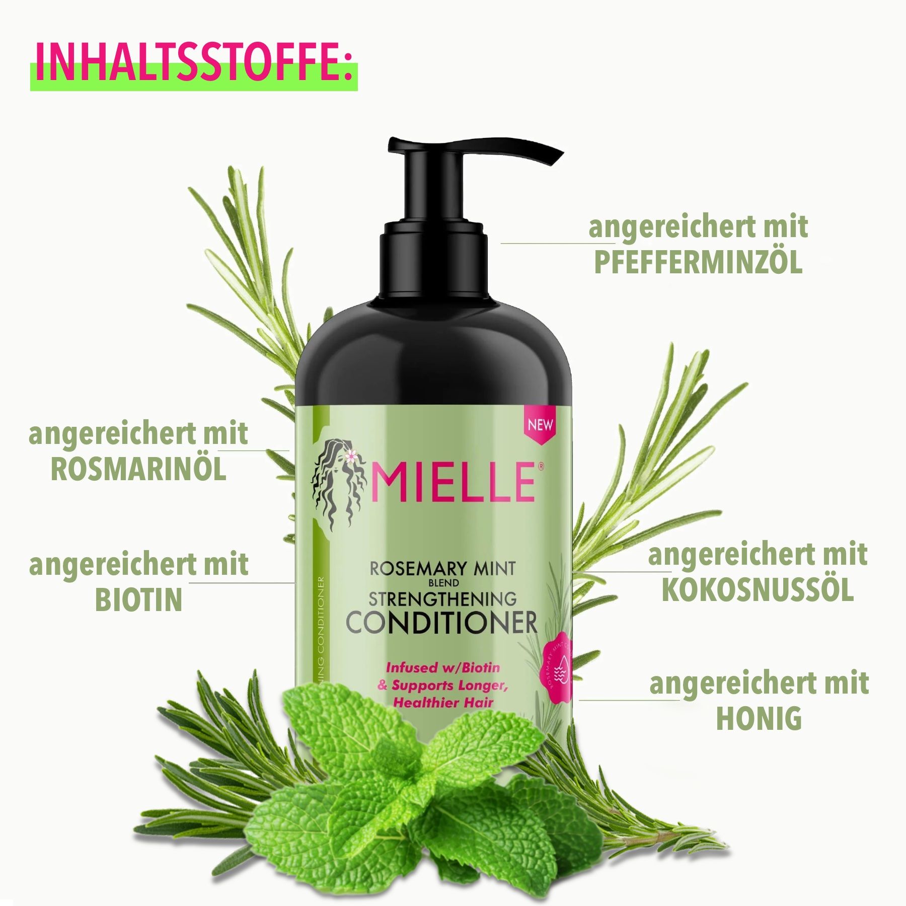 Mielle Organics Haarspülung Rosmarinöl Mint für Haarwachstum 1x355 ml