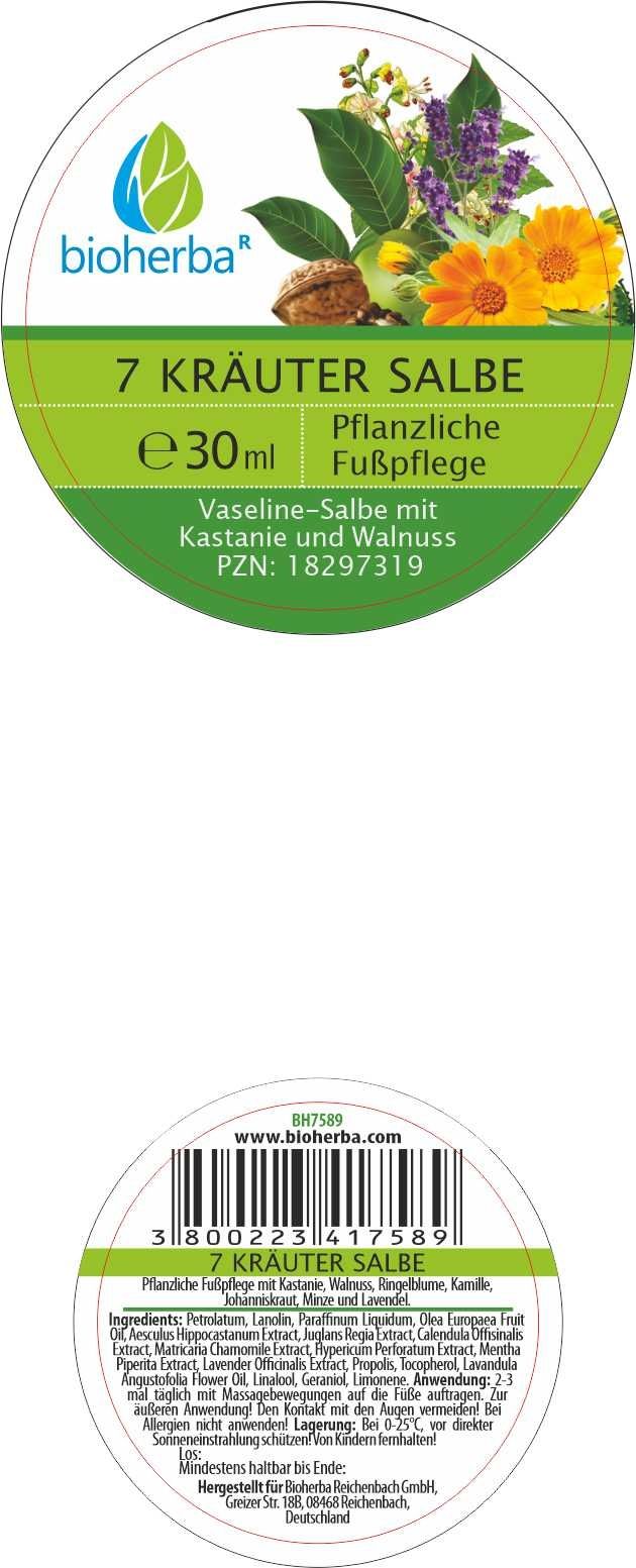 Bioherba 7-Kräuter Salbe Fußpflege mit Kastanie und Walnuss