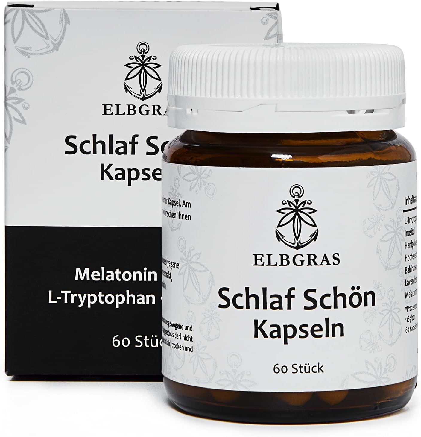 Elbgras - Schlaf schön Kapseln mit Melatonin, Baldrian & Hopfen 60 St Tabletten