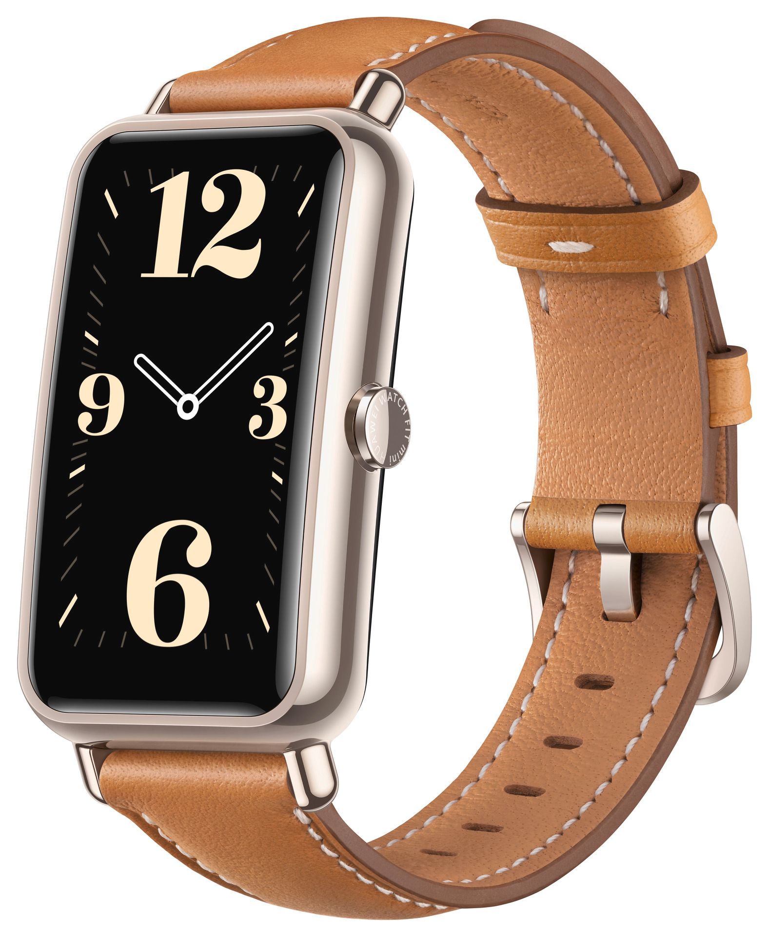 HUAWEI Watch Fit Mini Fara-B69 Braun Leder Armband Smartwatch AMOLED Display