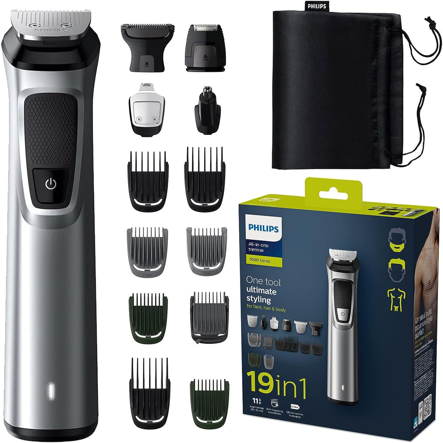 Philips Multigroom Series 7000 19-in-1, viso, capelli e corpo