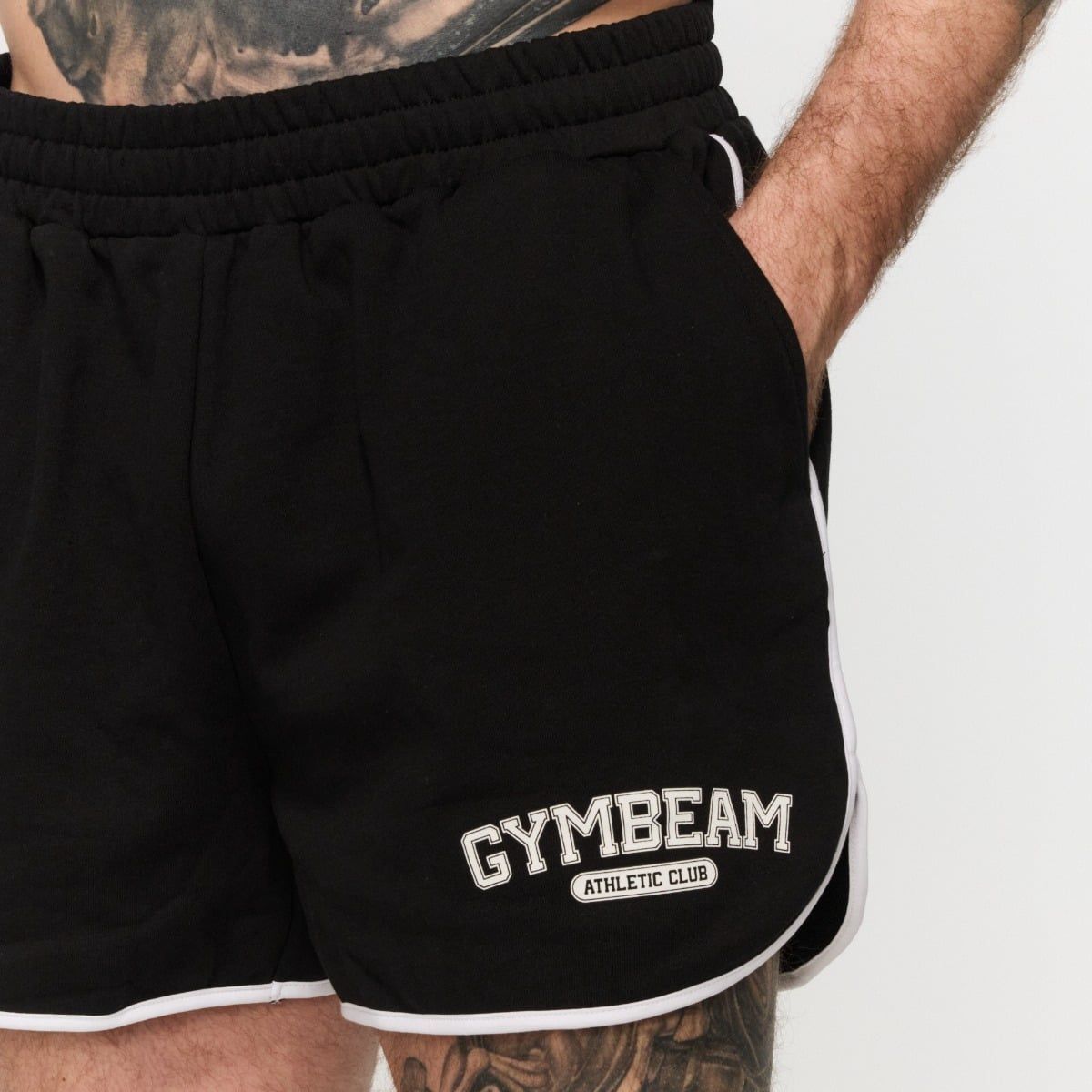 GymBeam Shorts Herren Oversized Varsity Schwarz