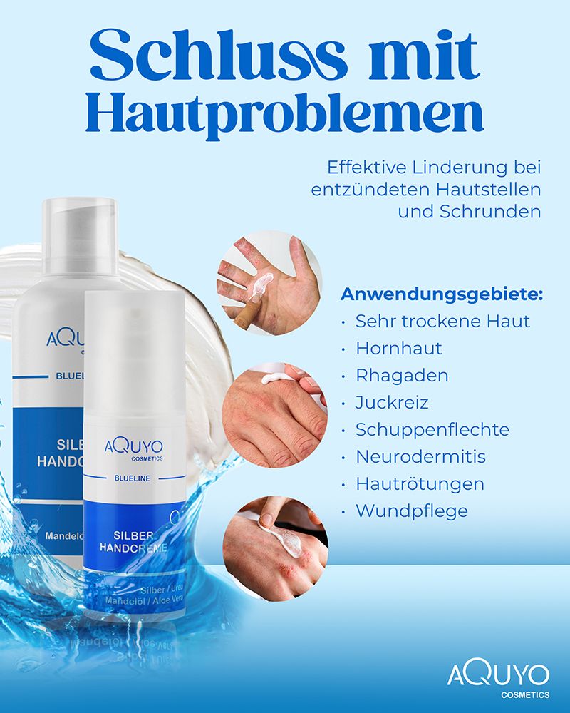 Blueline Silber Handcreme für sehr trockene, raue, rissige und entzündete Hände und Finger