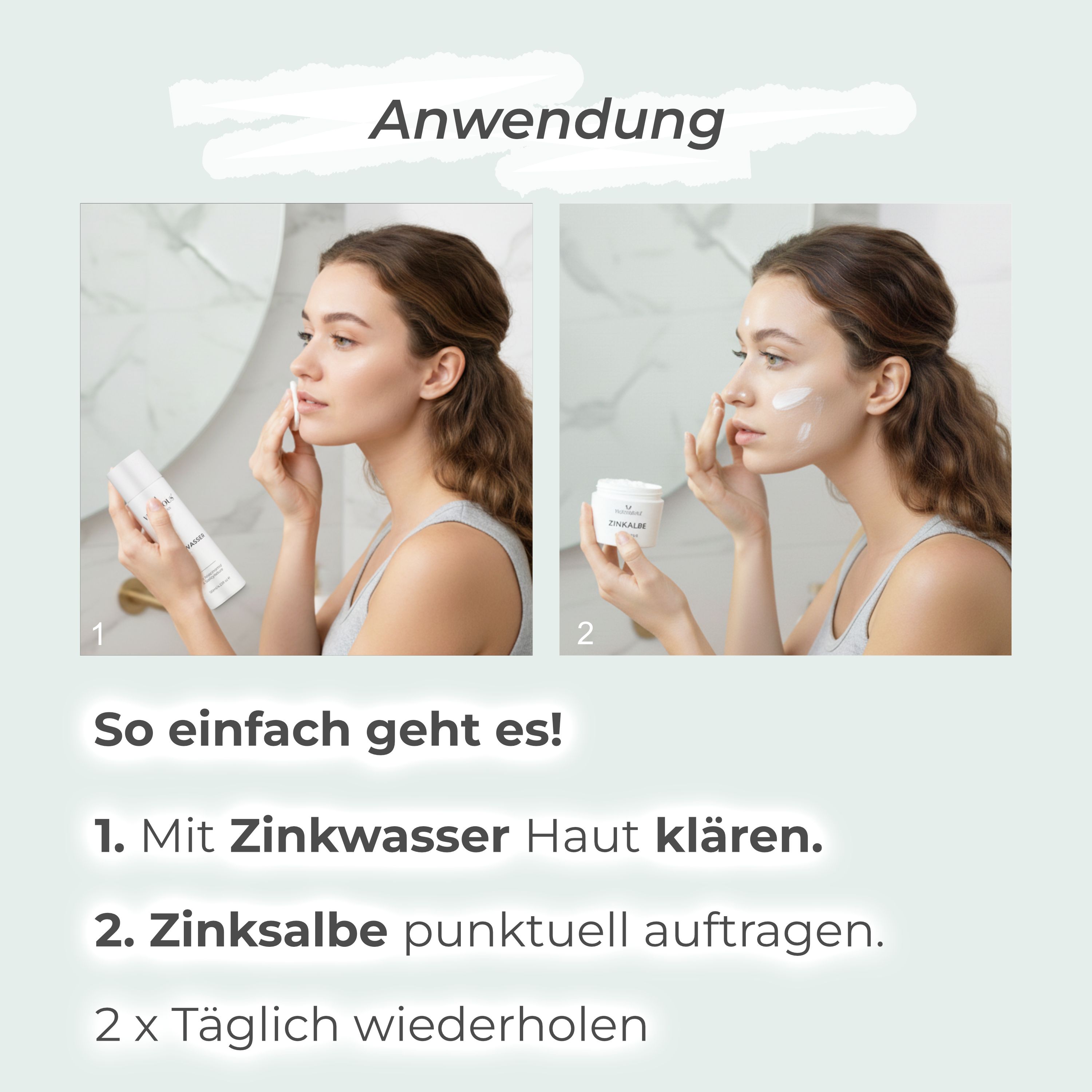 VIGOROUS® Zinkwasser & Zinksalbe gegen Pickel und unreine Haut