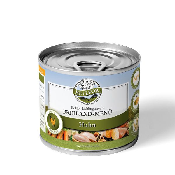 Bellfor Hundefutter Nass mit Huhn Getreidefrei - Freiland-Menü