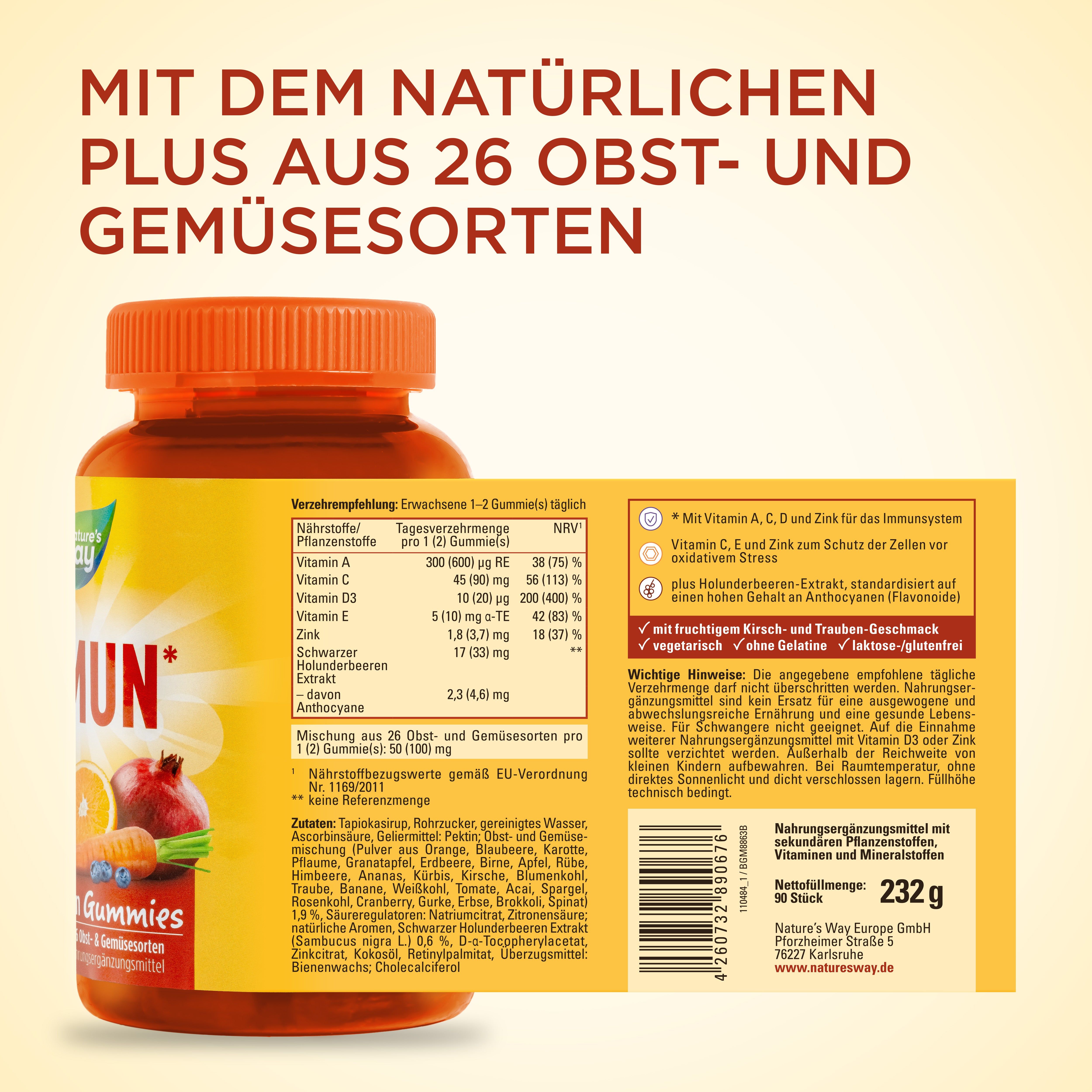 Nature's Way Immun Multivitamin Gummies 90Stk - 6er Bundle