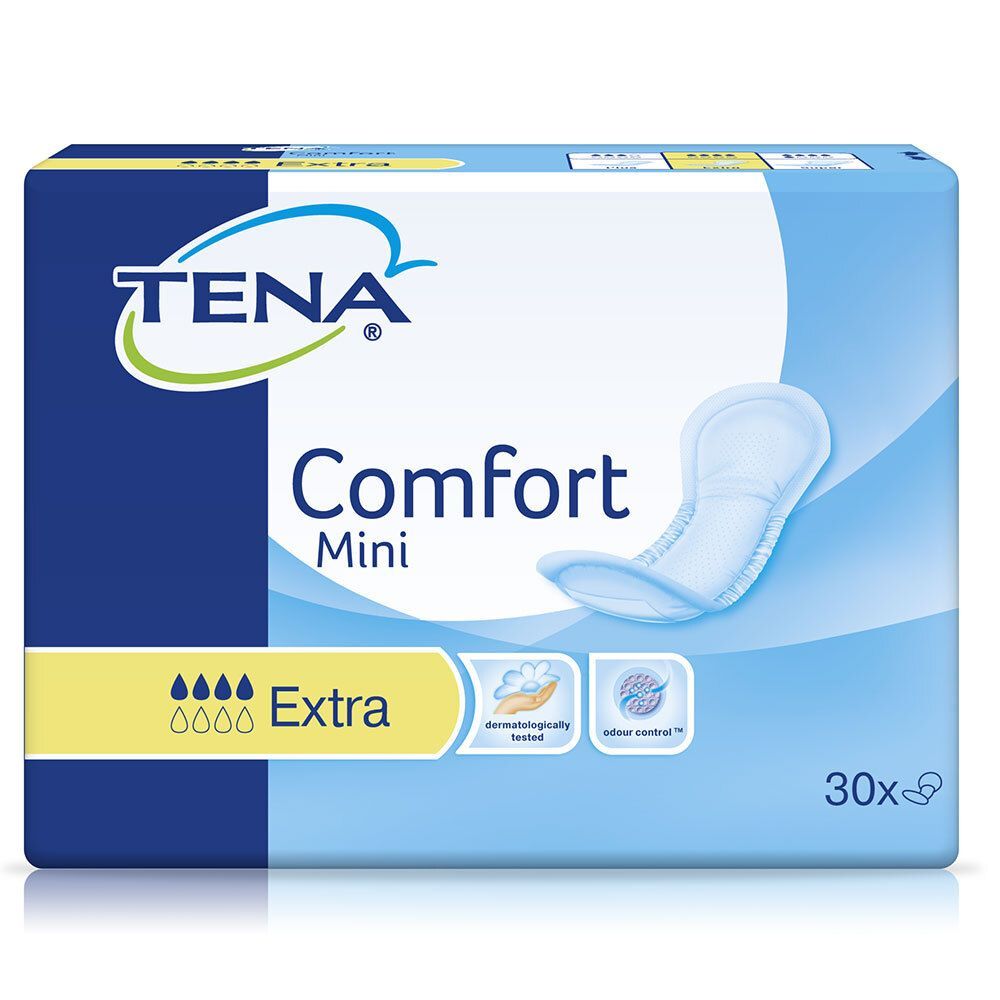 Tena Comfort Mini Extra Einlagen, 30 Stück. Dermatologisch getestet, Geruchskontrolle.