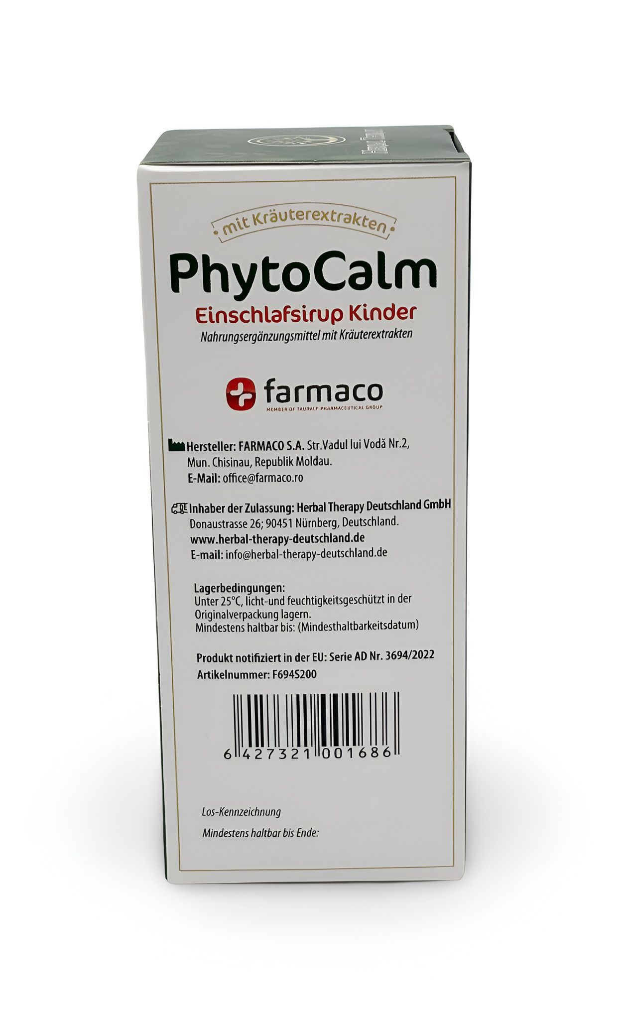 Herbal Therapy PhytoCalm Beruhigungs- und Einschlafsirup Kinder