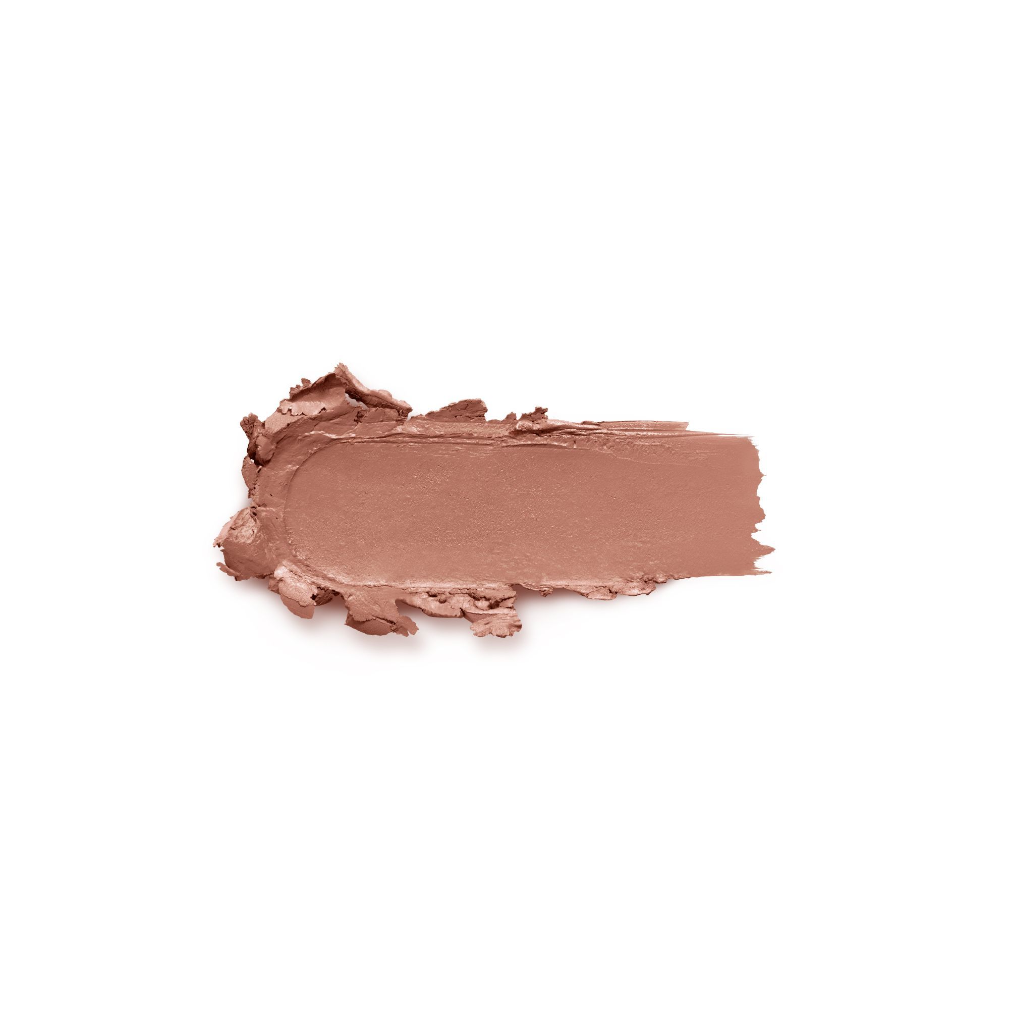 Lippenstift-Abstrich in Nude-Toffee-Farbe. Textur mit sichtbaren Pigmenten.