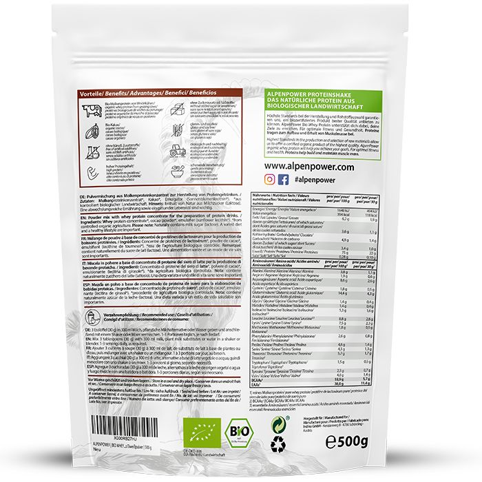 AlpenPower Bio Whey Protein- Zitrone 1000 g Pulver