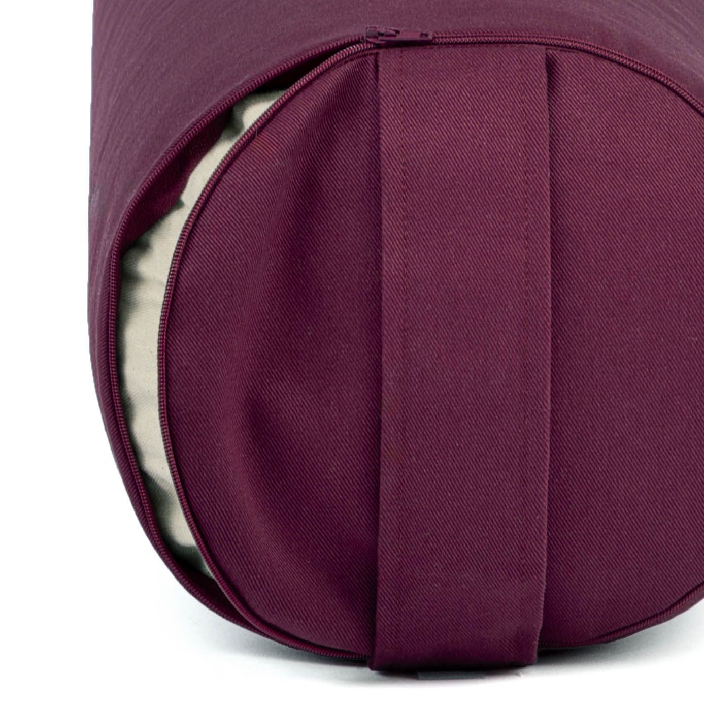 bodhi Yoga-Bolster (rund) ECO, Füllung KAPOK aubergine